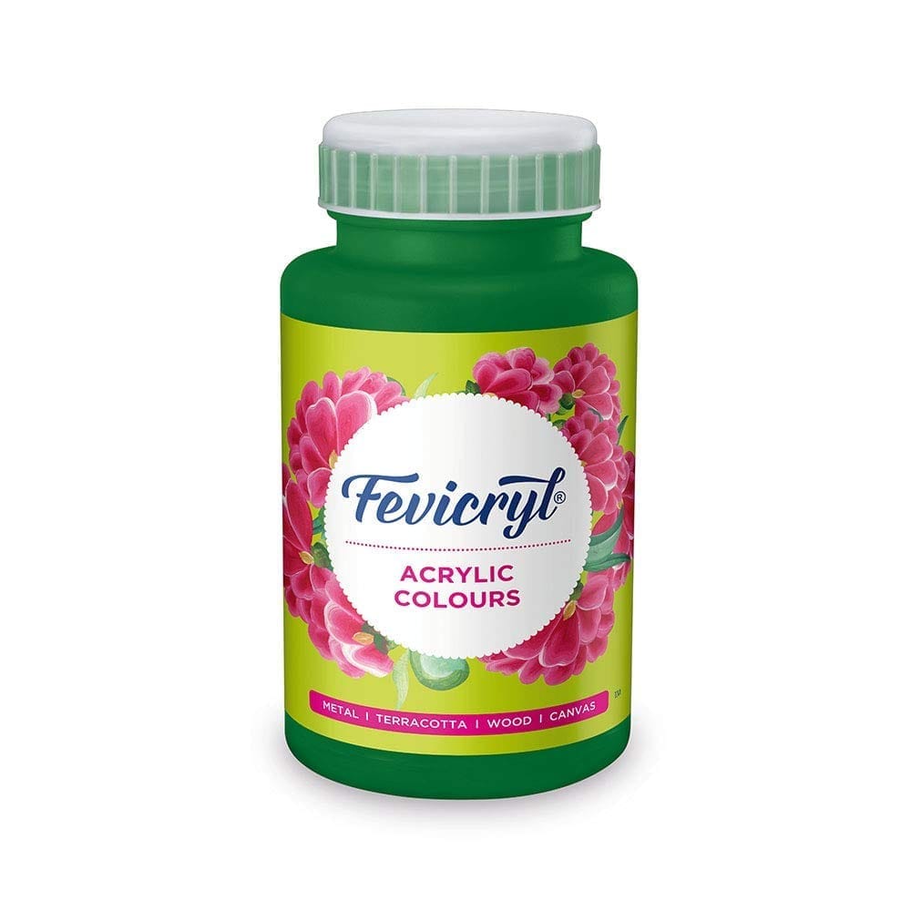 Fevicryl Acrylic Colour, Art &Craft Paint, DIY Paint, Rich Pigment, NonCraking Paint for Canvas, Wood, Leather, Earthenware, Metal Ideal for Artists Dark Green, 500ml