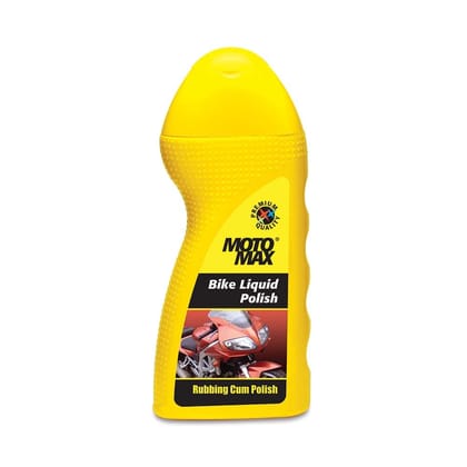 Motomax Bike Liquid Polish 100 ml Removes tough stains, High Gloss & Shine on painted metal and plastic surfaces Comes with a sponge for easy application on bike, motorbikes motorcycle Motomax Bike Liquid Polish 100 ml Removes tough stains, High Gloss & Shine on painted metal and plastic surfaces Comes with a sponge for easy application on bike, motorbikes motorcycle