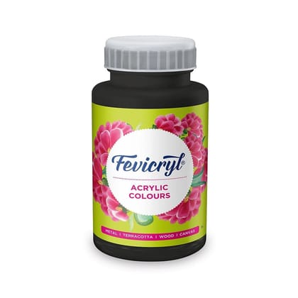 Fevicryl Acrylic Colour, Art &Craft Paint, DIY Paint, Rich Pigment, NonCraking Paint for Canvas, Wood, Leather, Earthenware, Metal Ideal for Artists Black, 500ml Fevicryl Acrylic Colour, Art &Craft Paint, DIY Paint, Rich Pigment, NonCraking Paint for Canvas, Wood, Leather, Earthenware, Metal Ideal for Artists Black, 500ml