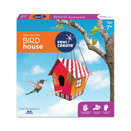 Pidilite Fevicreate Make Your Own Bird House DIY Art and Craft Set for Kids for 7 Years and Above Kit Contains Fevicol MR, Rangeela Tempera Colours, Fevicryl Acrylic Colours Pidilite Fevicreate Make Your Own Bird House DIY Art and Craft Set for Kids for 7 Years and Above Kit Contains Fevicol MR, Rangeela Tempera Colours, Fevicryl Acrylic Colours