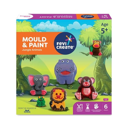 Fevicreate DIY Mould and Paint Jungle Animals Craft kit Kids DIY Craft 5 Years DIY Craft and Paint kit Fevicreate DIY Mould and Paint Jungle Animals Craft kit Kids DIY Craft 5 Years DIY Craft and Paint kit
