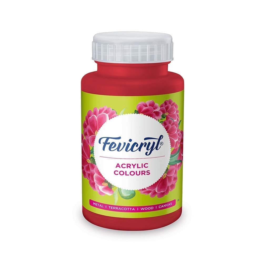 Fevicryl Acrylic Colour, Art &Craft Paint, DIY Paint, Rich Pigment, NonCraking Paint for Canvas, Wood, Leather, Earthenware, Metal Ideal for Artists Magenta Pink, 500ml