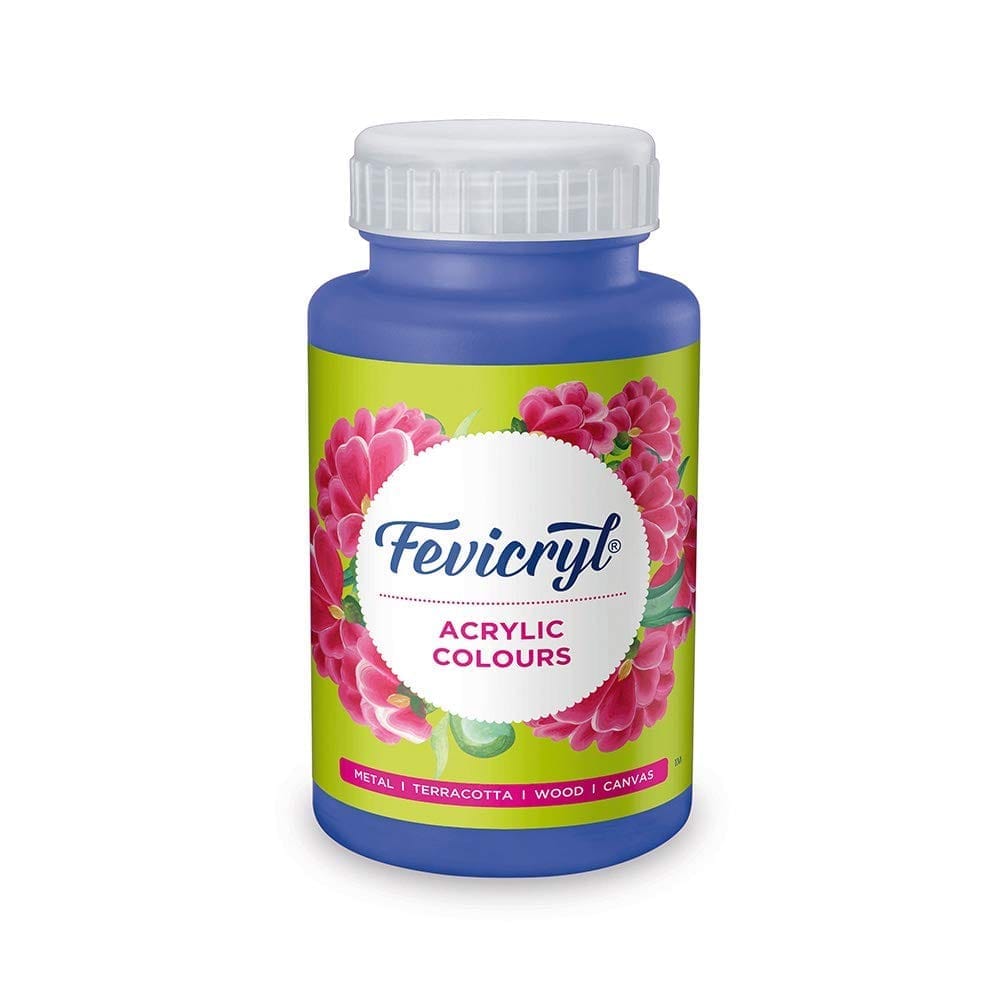 Fevicryl Acrylic Colour, Art &Craft Paint, DIY Paint, Rich Pigment, NonCraking Paint for Canvas, Wood, Leather, Earthenware, Metal Ideal for Artists Violet, 500ml