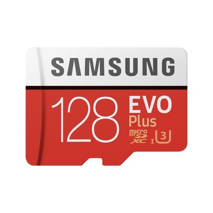 SAMSUNG EVO PLUS 128GB MICRO SD CARD WITH SD ADAPTER-DESIGN MAY VARY