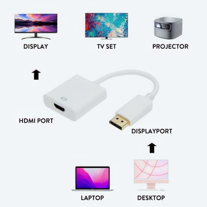 XBLAZE Displayport To HDMI Converter (White)