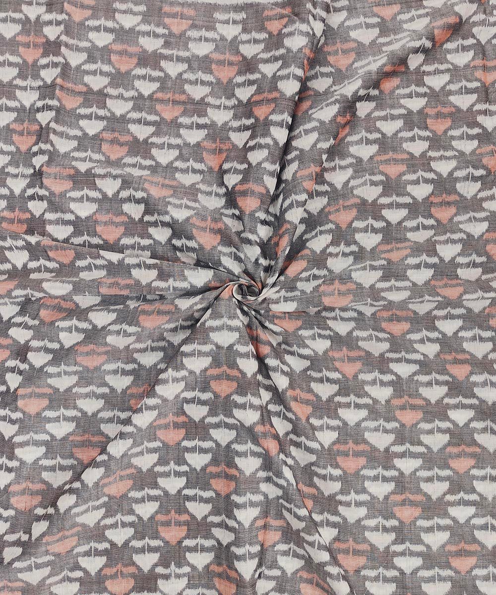 2.5m Gray Sambalpuri Handwoven Single Ikat Shirting Materials SFCSHI1419