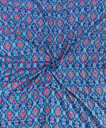 2.5m Blue Sambalpuri Handwoven Single Ikat Shirting Materials SFCSHI1422
