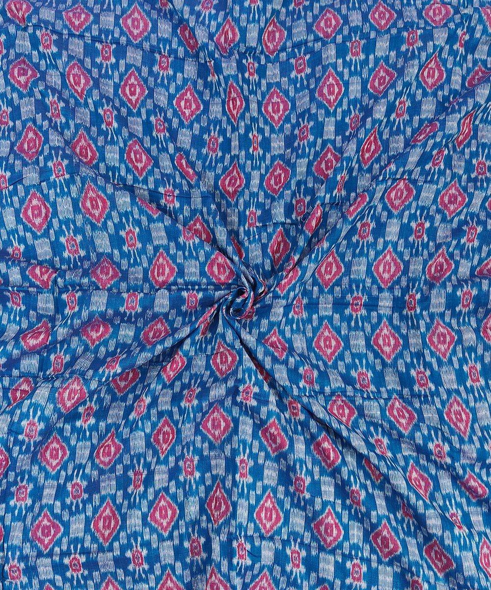 2.5m Blue Sambalpuri Handwoven Single Ikat Shirting Materials SFCSHI1422