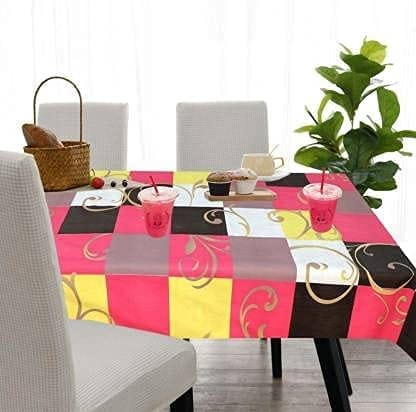 CRAFT CITY Dining Table Cover Printed Table Cover Without Lace- Waterpoof & Dustproof High Qualtiy Made in India Table Cover