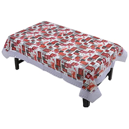 CRAFT CITY White Color Heart Print Center/Dining Table Cover for 2/4/6 Seater Table Cloth/Water and dust with Oil-Proof PVC Rectangular Shape CRAFT CITY White Color Heart Print Center/Dining Table Cover for 2/4/6 Seater Table Cloth/Water and dust with Oil-Proof PVC Rectangular Shape