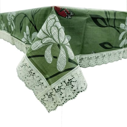CRAFT CITY Green Color Flower Print Center/Dining Table Cover for 2/4/6 Seater Table Cloth/Water and dust with Oil-Proof PVC Rectangular Shape CRAFT CITY Green Color Flower Print Center/Dining Table Cover for 2/4/6 Seater Table Cloth/Water and dust with Oil-Proof PVC Rectangular Shape