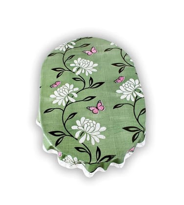 CRAFT CITY Green Color Flower Print Dining Table Cover for 4 to 6 Seater Table Cloth/Water and dust with Oil-Proof PVC Oval Shape CRAFT CITY Green Color Flower Print Dining Table Cover for 4 to 6 Seater Table Cloth/Water and dust with Oil-Proof PVC Oval Shape