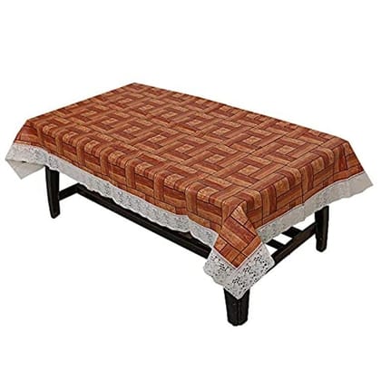 CRAFT CITY Orange Color Wood Print Center/Dining Table Cover for 2/4/6 Seater Table Cloth/Water and dust with Oil-Proof PVC Rectangular Shape CRAFT CITY Orange Color Wood Print Center/Dining Table Cover for 2/4/6 Seater Table Cloth/Water and dust with Oil-Proof PVC Rectangular Shape
