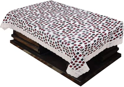 CRAFT CITY White Color Polka Dots Print Center/Dining Table Cover for 2/4/6 Seater Table Cloth/Water and dust with Oil-Proof PVC Rectangular Shape CRAFT CITY White Color Polka Dots Print Center/Dining Table Cover for 2/4/6 Seater Table Cloth/Water and dust with Oil-Proof PVC Rectangular Shape