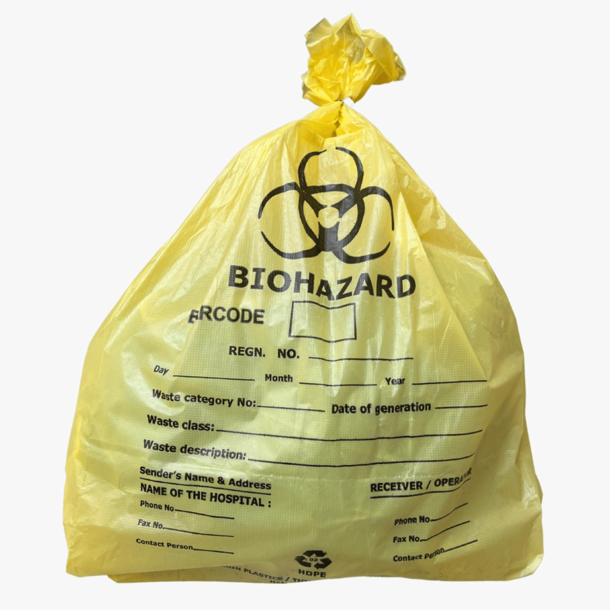 Bio Medical Waste Disposable Bags For Home/Hospitals/Office/Schools/ 100% Virgin - 50 Microns (15"x19") Small Size (100 Bags )
