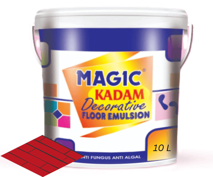Magic Kadam Decorative Floor Paint with high substrate adhesion strength for cement and floor tiles anti-fungus, anti-algal, water repellant and weather resistance 10L(Signal Red) Magic Kadam Decorative Floor Paint with high substrate adhesion strength for cement and floor tiles anti-fungus, anti-algal, water repellant and weather resistance 10L(Signal Red)