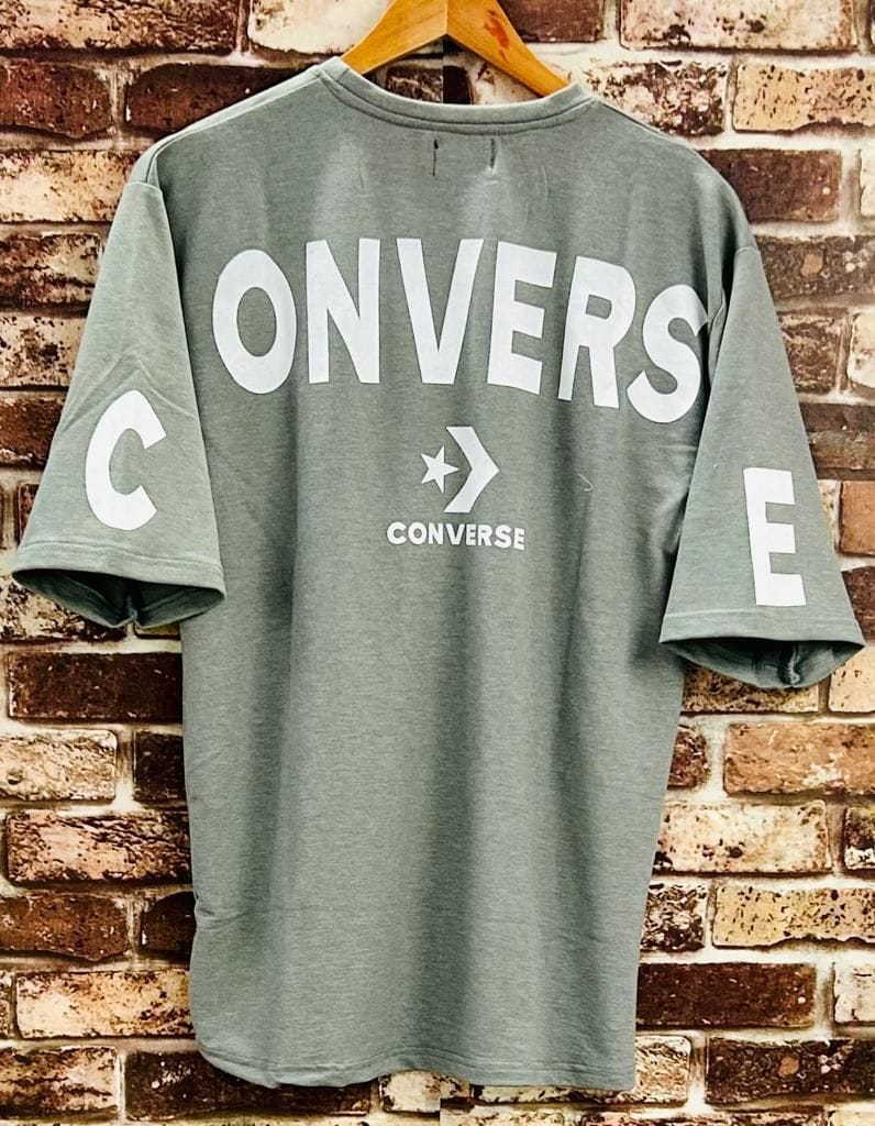 Men Typography Round Neck Pure Cotton Grey T-Shirt