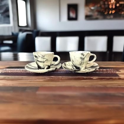 STOREPEDIA Artistic Handmade Black Italian Ceramic Tea Cup & Saucer Set of 2 || 180 mL Microwave Safe || Ceramic Cups for Daily Office Home || Tea Cup Coffee Mug Gift for Special Occasions STOREPEDIA Artistic Handmade Black Italian Ceramic Tea Cup & Saucer Set of 2 || 180 mL Microwave Safe || Ceramic Cups for Daily Office Home || Tea Cup Coffee Mug Gift for Special Occasions