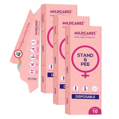 MildCares Disposable Female Urination Device for Women | Portable, Leak-proof Stand and Pee Funnels for Women, Girls| Public Toilets, Travel, Camping, Hiking and Outdoor Activities (Pack of 3) MildCares Disposable Female Urination Device for Women | Portable, Leak-proof Stand and Pee Funnels for Women, Girls| Public Toilets, Travel, Camping, Hiking and Outdoor Activities (Pack of 3)