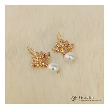 Sterling Silver Based Distinctive AD Studded Earrings