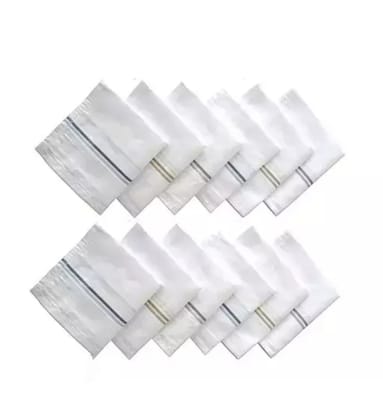 Premium Handkerchiefs Hanky For Men , Pack of 12 , 22 Inch , White Color Premium Handkerchiefs Hanky For Men , Pack of 12 , 22 Inch , White Color