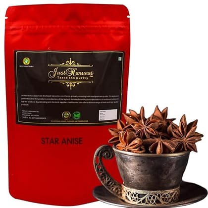JustHarvest Star Anise Whole Spice, Chakri Phool, Anasa Puvvu, Aromatic 100g JustHarvest Star Anise Whole Spice, Chakri Phool, Anasa Puvvu, Aromatic 100g