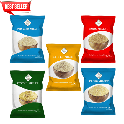 SWASTH Unpolished and Natural Millet Combo Pack of 5 - 1Kg Each (Kodo, Little, Barnyard , Foxtail, Proso Millets) SWASTH Unpolished and Natural Millet Combo Pack of 5 - 1Kg Each (Kodo, Little, Barnyard , Foxtail, Proso Millets)