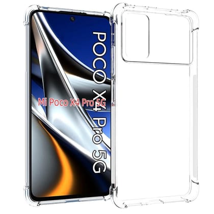USTIYA for Xiaomi Poco X4 Pro 5G Case Clear TPU Four Corners Cover Transparent Soft funda