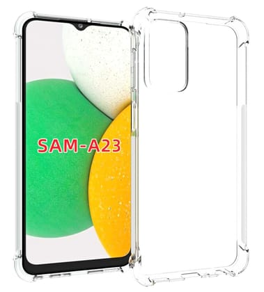 USTIYA for Samsung Galaxy A23 Case Clear TPU Four Corners Cover Transparent Soft funda