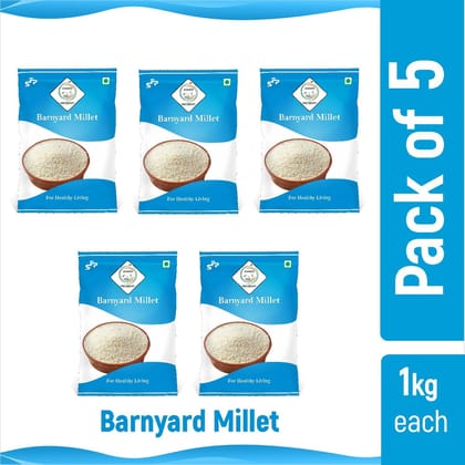 SWASTH Unpolished And Natural Barnyard Millet 05kg Pack of 5 - 1Kg Each (Other Names Of Barnyard Millet - Jhangora, Sanwa, Kuthiravali (Kuthiraivolly), Udalu, Kodisama, Oodalu, Kavadapullu, Swank, Shyama Khira Cereals) SWASTH Unpolished And Natural Barnyard Millet 05kg Pack of 5 - 1Kg Each (Other Names Of Barnyard Millet - Jhangora, Sanwa, Kuthiravali (Kuthiraivolly), Udalu, Kodisama, Oodalu, Kavadapullu, Swank, Shyama Khira Cereals)
