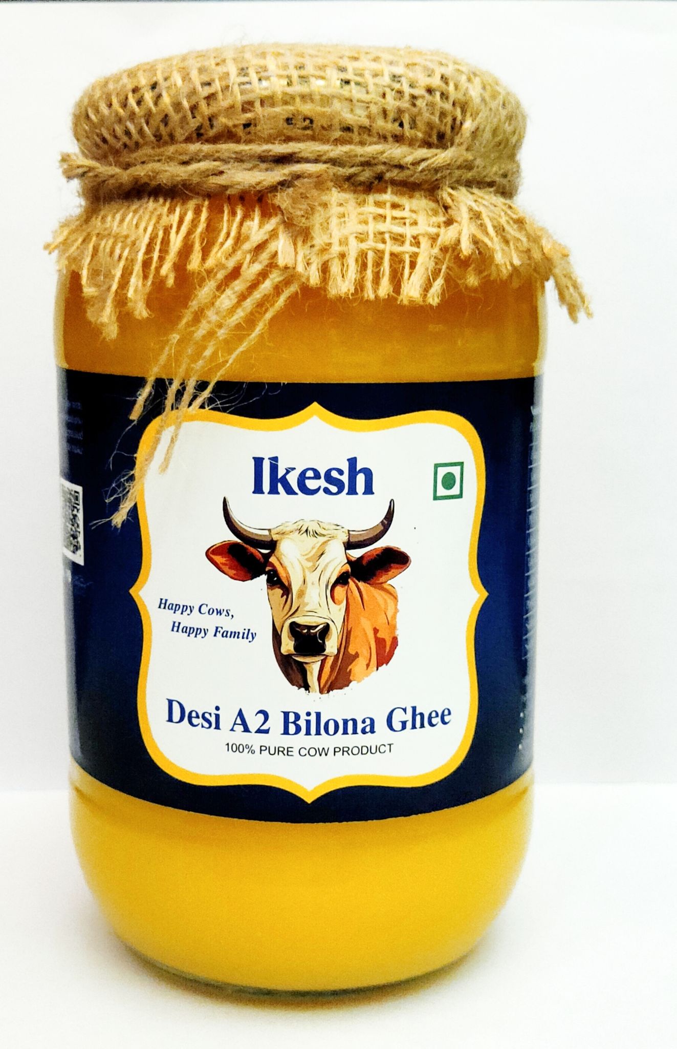 Ikesh A2 Cow Ghee | Handcrafted With Traditional Bilona Method | Pure A2 Ghee, Natural & Healthy | Lab Certified (1L)