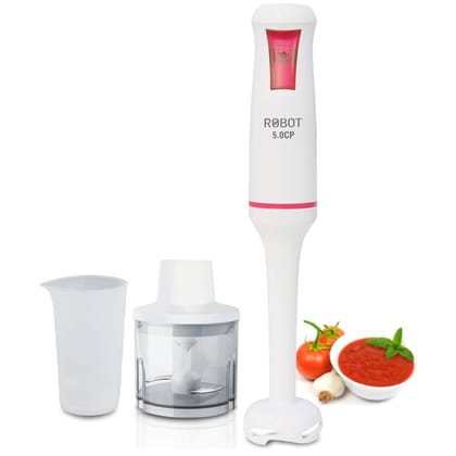 INALSA Electric Hand Blender For Kitchen 500 Watt |Variable Speed|Low Noise|Anti-Splash Technology|Sharp Versatile SS Blade|2 Yr Warranty| Home&kitchen |Chopper,700ml Multipurpose Jar(Robot 5.0 CP)