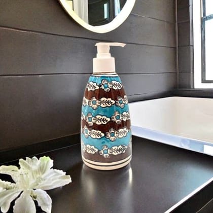 STOREPEDIA Handmade Ceramic Soap Dispenser Set of 1, Handwash Soap Dispenser for Bathroom Kitchen, Liquid soap Shampoo Lotion Gel Sanitizer Dispenser, Gift Decor Use 400 ml Multicolor STOREPEDIA Handmade Ceramic Soap Dispenser Set of 1, Handwash Soap Dispenser for Bathroom Kitchen, Liquid soap Shampoo Lotion Gel Sanitizer Dispenser, Gift Decor Use 400 ml Multicolor