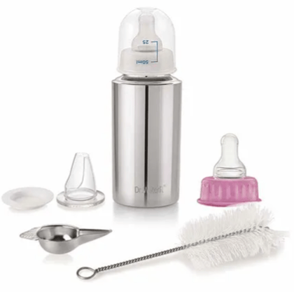 Dr.WaterR Stainless Steel Baby Feeding Bottle Kit Mirror 150ml Set of 1, Infants 0-3 Years, Bottle for Milk, Water, Juice, Ideal for Home, Gifting, Birthday, Special Occasions Dr.WaterR Stainless Steel Baby Feeding Bottle Kit Mirror 150ml Set of 1, Infants 0-3 Years, Bottle for Milk, Water, Juice, Ideal for Home, Gifting, Birthday, Special Occasions