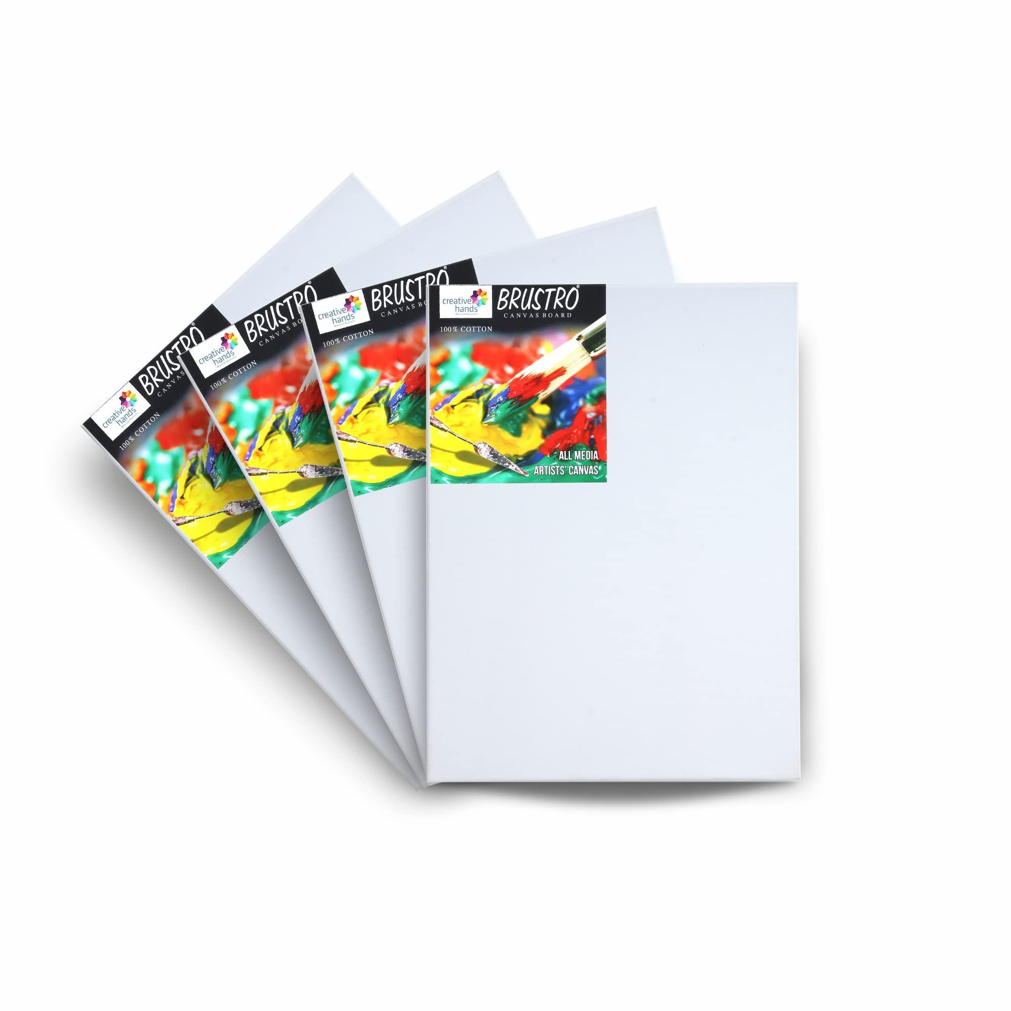 Brustro Artists Canvas Board Medium Grain (Pack of 4)