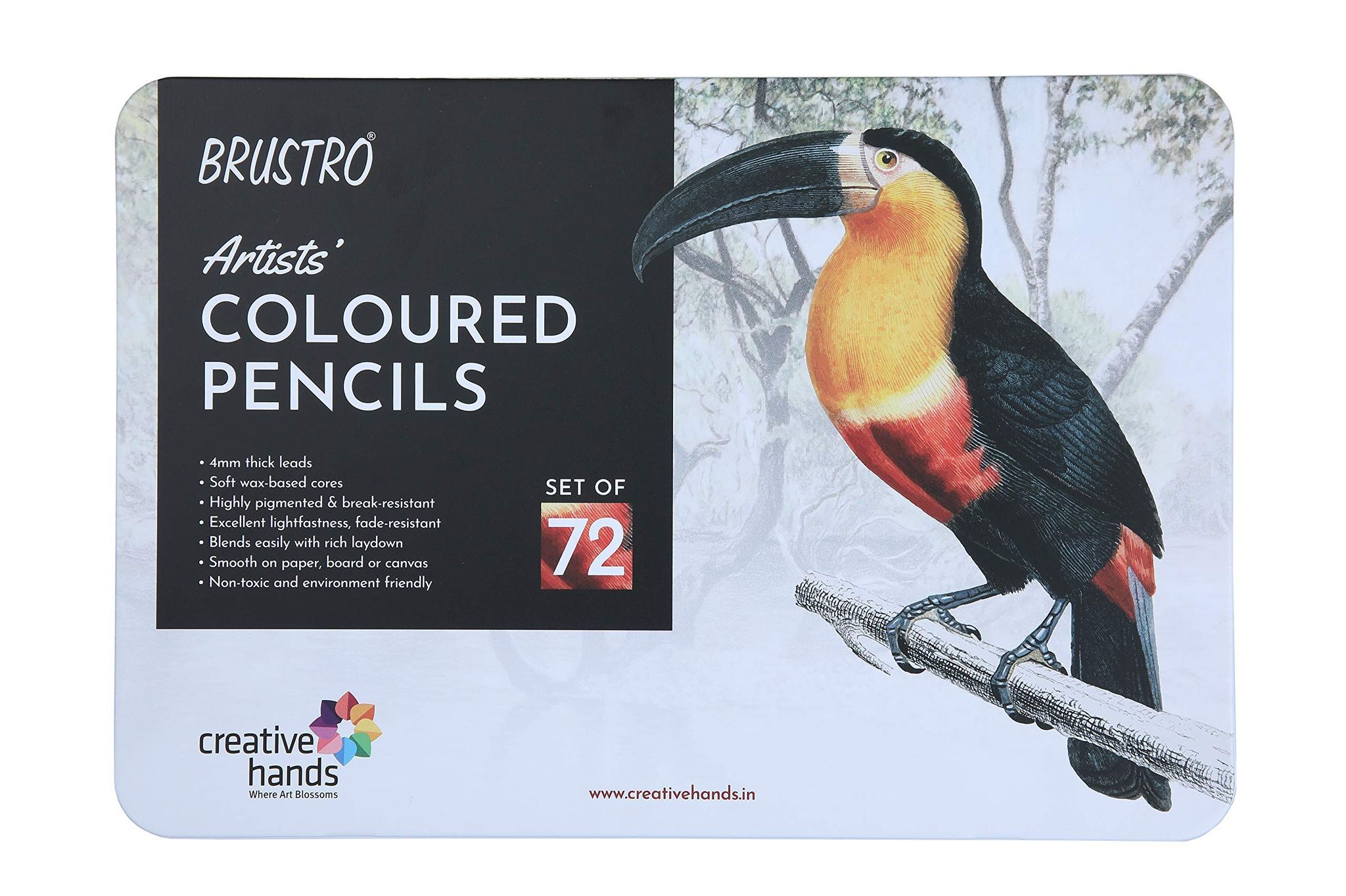Brustro Artists Colour Pencil Set of 72 (in an Elegant tin Box) PC