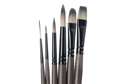 Brustro AquaStrokes Artist Brushes for Watercolour, Gouache, Acrylics and Oil Brush Set of 6 Brustro AquaStrokes Artist Brushes for Watercolour, Gouache, Acrylics and Oil Brush Set of 6