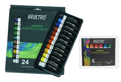 BRUSTRO Artists' Acrylic Colour Complete Range of 24 (Basic) with 6 (Fluorescent) Shades BRUSTRO Artists' Acrylic Colour Complete Range of 24 (Basic) with 6 (Fluorescent) Shades