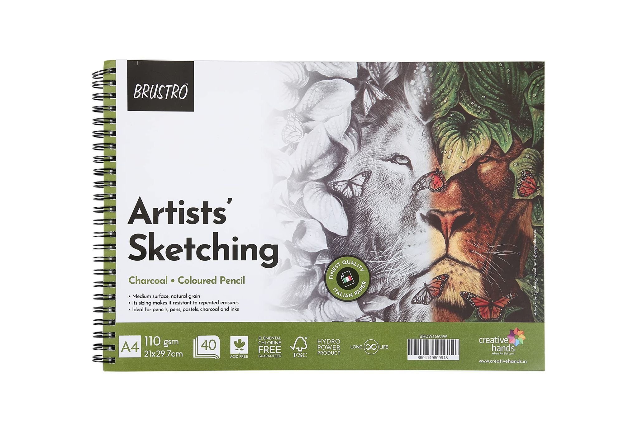 Brustro Artists Sketching Wiro Paper Pad A4-110GSM (40 Sheets)