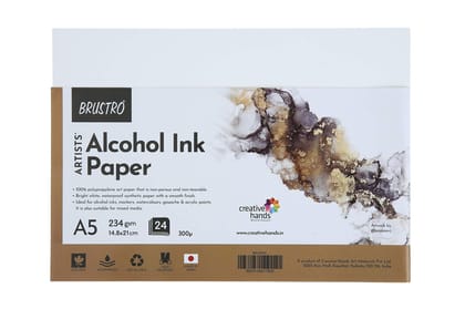 Brustro Artists Alcohol Ink Paper 234 GSM, 300 Micron, Size - A5 (Pack of 24 Sheets) Brustro Artists Alcohol Ink Paper 234 GSM, 300 Micron, Size - A5 (Pack of 24 Sheets)