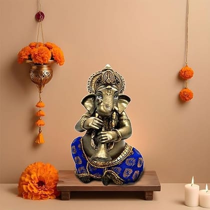 STOREPEDIA Lord Ganesha Idol, Vinayaka Statue, Ganpati Murti Decorative Statue for Gift Home/Office Decor Car Dashboard Pooja Bronze Finished Pooja Room Decorative Showpiece - 10 cm STOREPEDIA Lord Ganesha Idol, Vinayaka Statue, Ganpati Murti Decorative Statue for Gift Home/Office Decor Car Dashboard Pooja Bronze Finished Pooja Room Decorative Showpiece - 10 cm