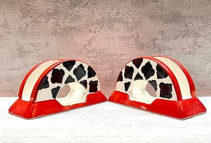 STOREPEDIA Handcrafted Ceramic Tissue Paper, Napkin Holder for Dining Table, Tissue Dispenser, Stand, Organizer Home, Office, Hotel, Decorative, Gift Purpose, Pack of 2, Red Black Color STOREPEDIA Handcrafted Ceramic Tissue Paper, Napkin Holder for Dining Table, Tissue Dispenser, Stand, Organizer Home, Office, Hotel, Decorative, Gift Purpose, Pack of 2, Red Black Color