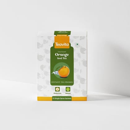 Teavita | Orange Iced Tea | Instant Premix | Perfect Refreshing Summer Drink | No Artificial Colour | Healthy Cold Brew