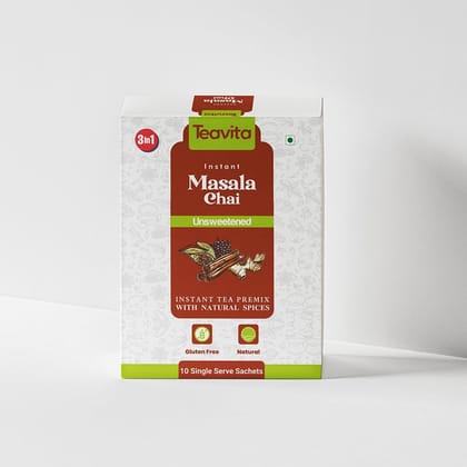 Teavita - Unsweetened Masala Chai | Instant Tea Premix | Added Natural Spices