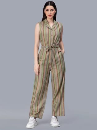 ENTELLUS BRAND, NEW STUNNING BEIGE STRIPES JUMPSUIT,COLLARED NECK WITH COCONUT BUTTONS IN THE FRONT ENTELLUS BRAND, NEW STUNNING BEIGE STRIPES JUMPSUIT,COLLARED NECK WITH COCONUT BUTTONS IN THE FRONT