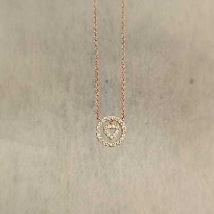 Tiny Heart Shape Studded Minimal Necklace