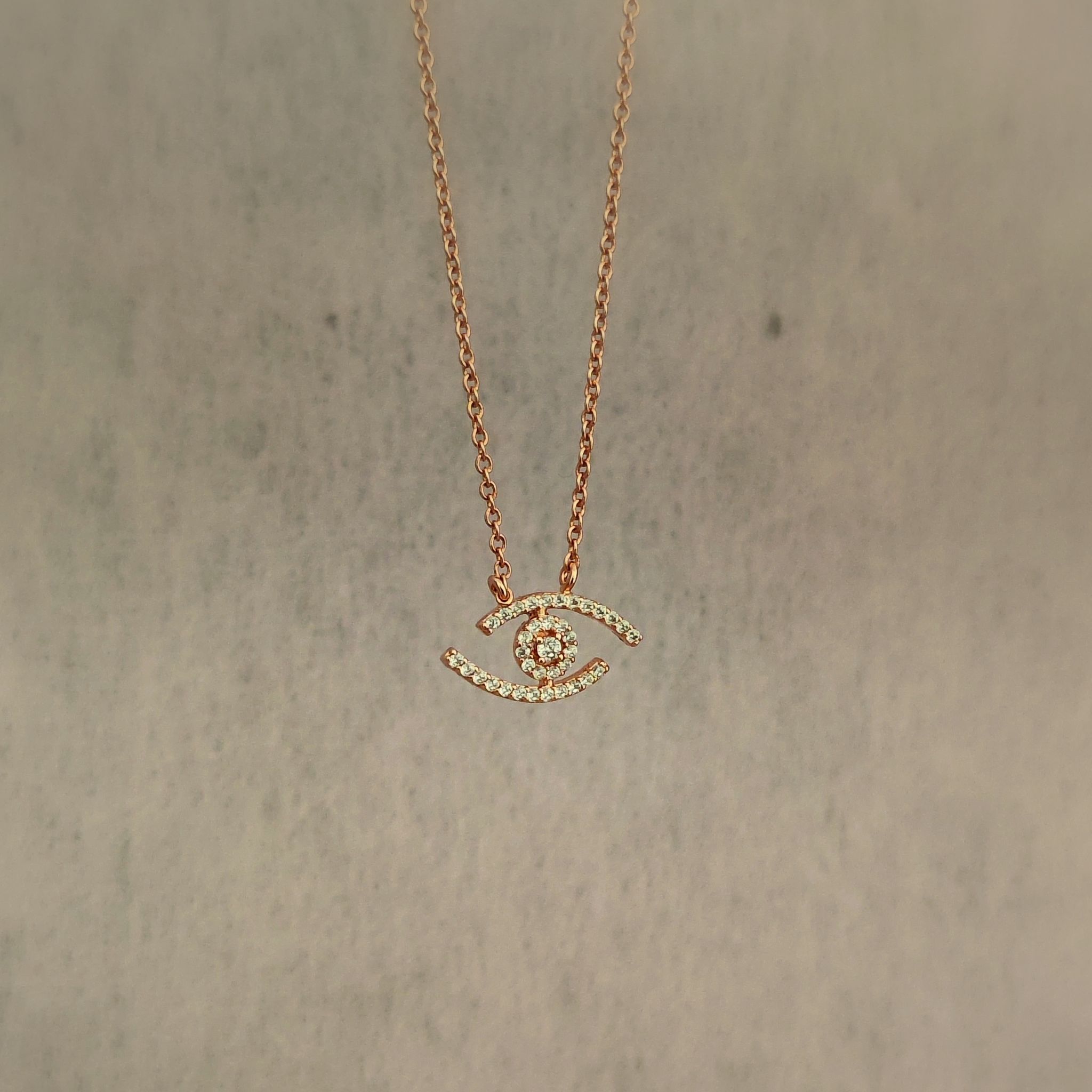 Evil Eye Design Rose-Gold Chain