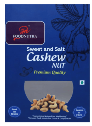 FOODNUTRA Premium Roasted Sweet and Salt Flavoured Cashew Healthy and testy Kaju