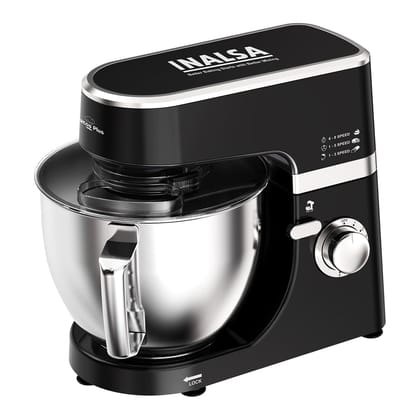INALSA Stand Mixer Professional Esperto | 100% Pure Copper Motor| 6L SS Bowl| Includes Whisking Cone, Mixing Beater & Dough Hook (Silver/Red)