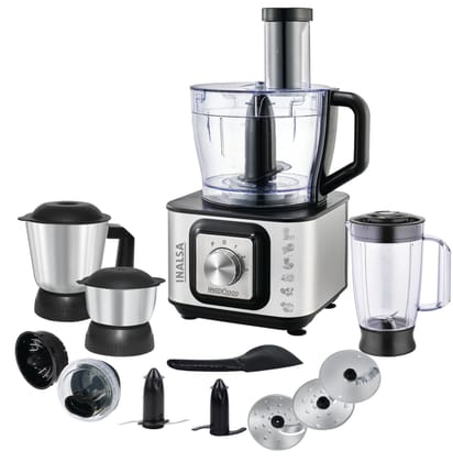 Inalsa INOX Food Processor with Blender Jar Grade SS Dry Grinding,Chutney Jar, Accessories,Centrifugal & Citrus Juicer
